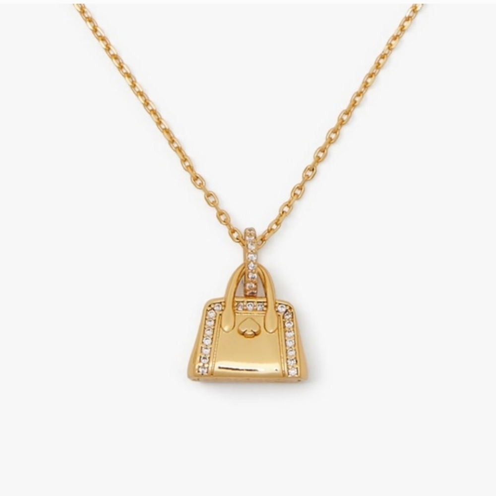 Kate Spade Hit The Town Knot Crystle Handbag Necklace